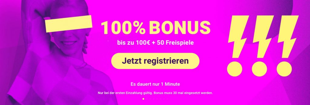 Das BingBong Bonus Angebot - 100€ Bonus plus 50 Freispiele