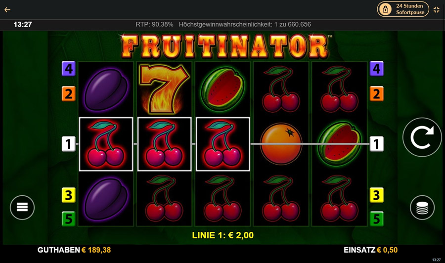 Fruitinator spielen bei Jackpotpiraten