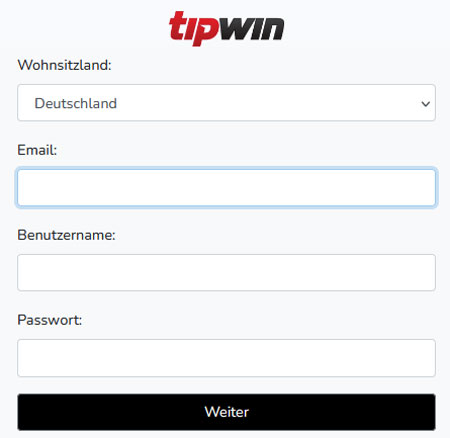 Tipwin Registrierung