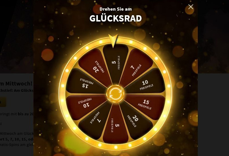 Stargames Glücksrad drehen